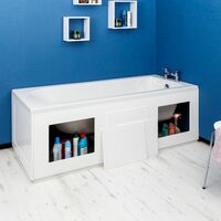 Croydex Gloss White Storage Side Bath Panel - White