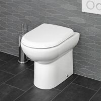 Nuie Standard D-Shape Toilet Seat with Soft Close Hinge - White
