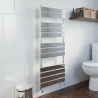 DuraTherm Flat Panel Heated Towel Rail Chrome - 1200 x 500mm - Silver