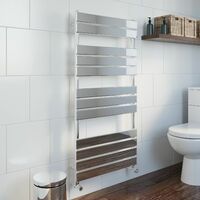 DuraTherm Flat Panel Heated Towel Rail Chrome - 1200 x 600mm - Silver