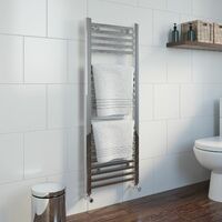 DuraTherm Square Bar Heated Towel Rail Chrome - 1200 x 450mm