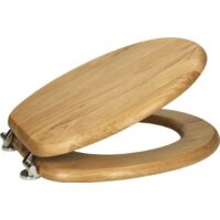 Ceramica Oak Wooden Bathroom Toilet Seat Bottom Fitting Fixings Included