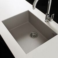 Reginox Elleci Quadra105 Kitchen Sink Single Bowl White Granite Undermount Waste
