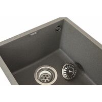Reginox Elleci Quadra100 Kitchen Sink Single Bowl Grey Granite Undermount Waste
