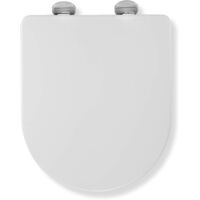 Croydex D-Shape Modern Toilet Seat, White with Flexi-Fix Anti-Slip - Eyre