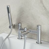 Architeckt Bathroom Waterfall Bath Shower Mixer Tap Brass Handset Hose Chrome Deck Mounted 