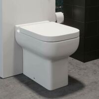 Back To Wall Bathroom Toilet Top Mounted Soft Close Seat White - White