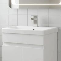 Bathroom Basin Sink 510mm Ceramic 1 Tap Hole White Gloss Recessed BASIN ONLY