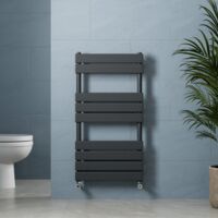 Galiflo Anthracite Flat Panel Heated Towel Rail Bathroom Radiator 950 x 500mm