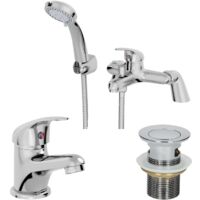 Bathroom Basin Mono Mixer Tap Bath Shower Mixer Tap Waste Chrome