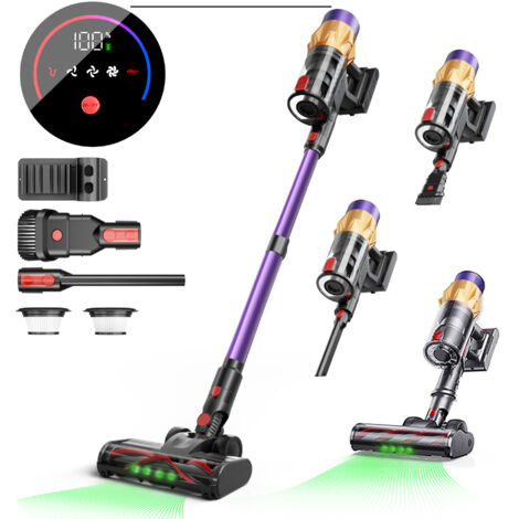 Aspirateur balai sans fil 550W 45kPa – Autonomie 60 min – Capacité 1,5 L – Écran tactile pour poils d'animaux et sols durs - 60Min