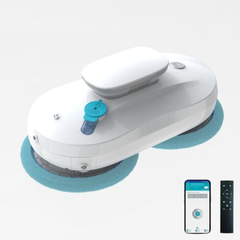 Robot laveur de vitres avec télécommande – Câble d'alimentation 6m – Modes de pulvérisation automatique et manuel – Pour verre et carrelage