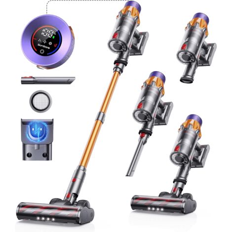 Aspirateur balai sans fil 550W 45kPa – Autonomie 60 min – Capacité 1,5 L – Écran tactile – Pour poils d'animaux et sols durs - 60Min