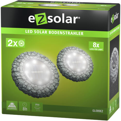 Pack de spots solaires encastrables EZ Solar GL089EZ - 2x12lm (1/2)