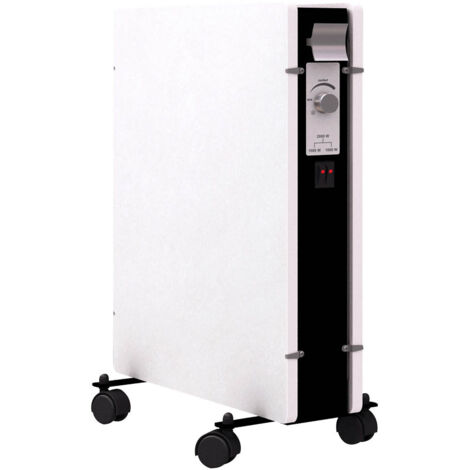Mazda – Radiateur à inertie mobile 2000 W – Double inertie convection et inertie – Surface chauffée 20 m² – Thermostat analogique réglable