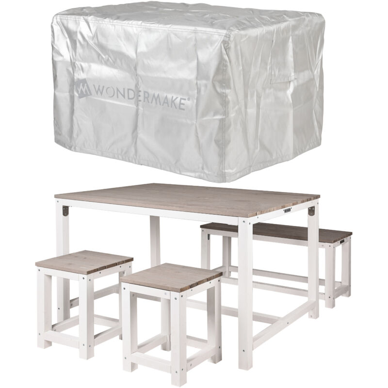 LIFEZEAL Table pour enfant avec 4 chaises, groupe de table réglable en hauteur, meubles pour enfants à partir de 18 mois, ensemble de chaises pour maternelle, chambre d'enfant (blanc LIFEZEAL Table pour enfant avec 4 chaises, groupe de table réglable en hauteur, meubles pour enfants à partir de 18 mois, ensemble de chaises pour maternelle, chambre d'enfant (blanc