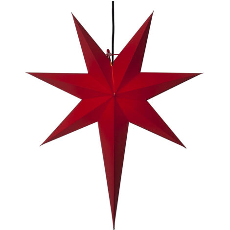 Star Trading Grande étoile en papier 'Frozen', asymétrique, rouge, fonctionnement sur secteur, douille E14, 55x65cm (1/4)