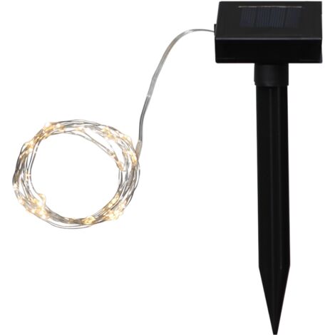 Star Trading Guirlande lumineuse solaire LED Dew Drop blanc chaud (50 LED, batterie) (1/5)