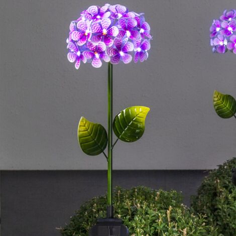 Star Trading Hortensia - Decorazione Solare LED A Forma Di Ortensia Blu | 44 LED Bianchi