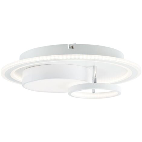 BRILLIANT lampe, plafonnier LED Sigune 40x40cm blanc / noir, 1x LED intégrée, 40W LED intégrée, (4400lm, 3000K), dimmable avec télécommande (1/5)