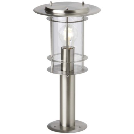 BRILLIANT lampe York lampadaire extérieur 40cm acier inoxydable  1x A60, E27, 40W, adapté aux lampes normales (non inclus)  Échelle A ++ à E  Classe de protection IP: 44 - étanche aux éclabous