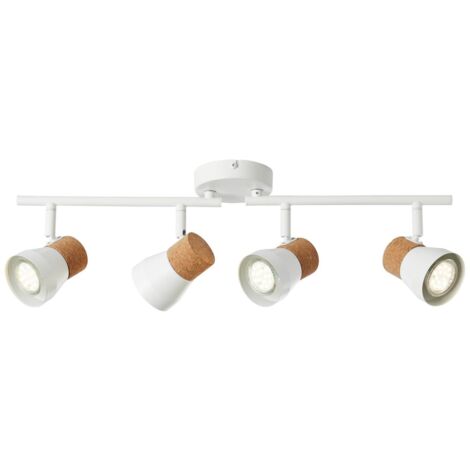 BRILLIANT lampe Moka spot tube 4flg blanc mat / marron  4x PAR51, GU10, 10W, adapté aux lampes à réflecteur (non incluses)  Échelle A ++ à E  Têtes pivotantes