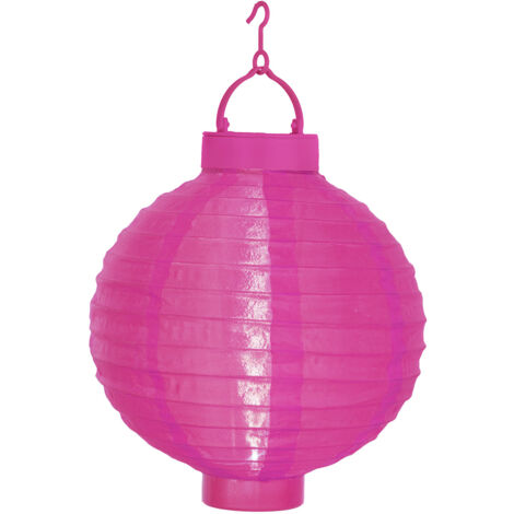 Star Trading Lampion solaire Festival, rose, LED, capteur crépusculaire, solaire, blanc