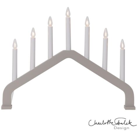Star Trading Arc de lumière 7 flammes 'House', blanc chaud, bois, beige (1/3)