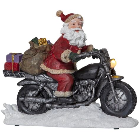 Décoration de Noël illuminée Star Trading « Merryville », scène avec Père Noël à moto, 1 LED jaune, l 26 cm, H 21 cm (1/3)