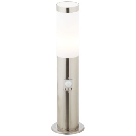 BRILLIANT Dody lampadaire extérieur 45cm détecteur de mouvement inox 1x A60, E27, 20W, adapté aux lampes normales (non incluses) (1/5)