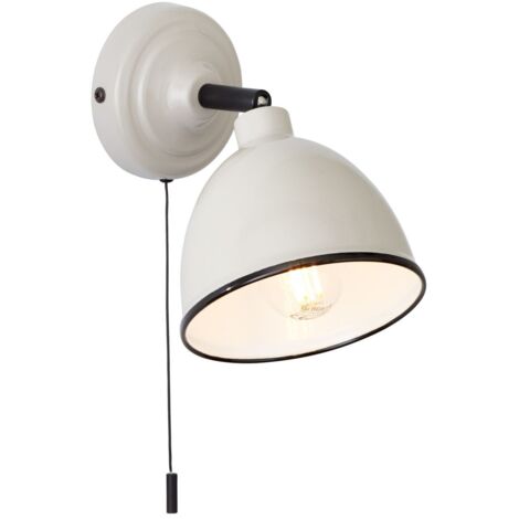 Brilliant – Applique murale Telio gris/taupe – Interrupteur à tirette – Compatible E14, 1x D45, 28W – Énergie A++ à E – Design classique ajustable