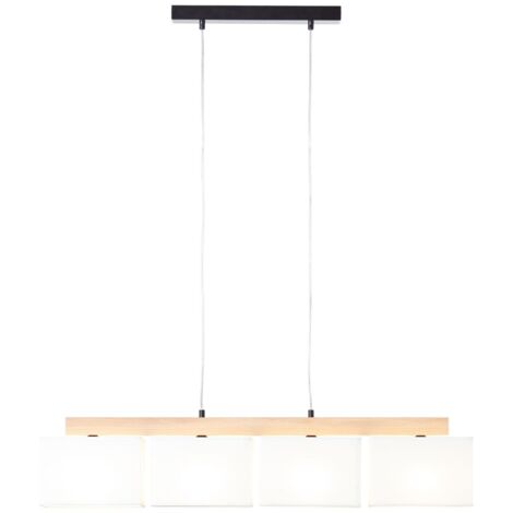 BRILLIANT lampe, suspension Rayan 4-flammes chêne huilé / blanc, 4x A60, E27, 25W, bois issu de la foresterie durable (FSC) (1/3)