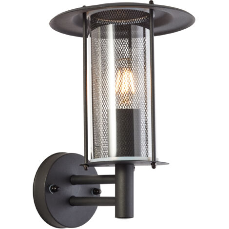 Brilliant Lamp Detroit applique d'extérieur sur pied noir métal mat/verre noir 1x A60, E27, 20 W (1/3)