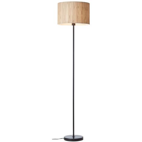 BRILLIANT lampe, lampadaire Wimea noir / naturel, 1x A60, E27, 52W, avec interrupteur à pied (1/5)