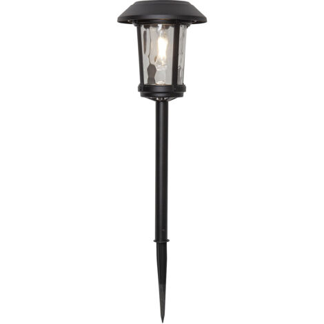 Star Trading Borne d'éclairage solaire Florian, lampe de chemin, noir, LED, capteur crépusculaire, blanc chaud, extérieur, 47 cm (1/3)