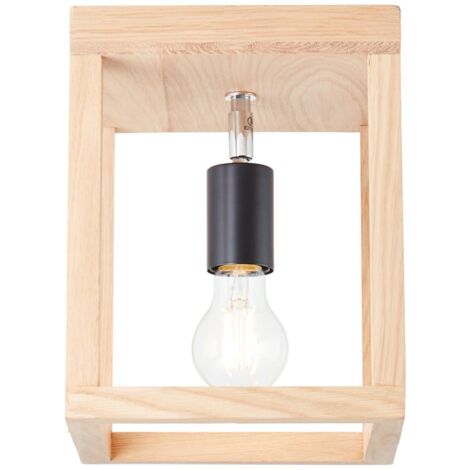BRILLIANT lampe, plafonnier Nerea 1 flamme chêne huilé, bois / métal, 1x A60, E27, 15W, lampes normales (non incluses), A ++ (1/3)