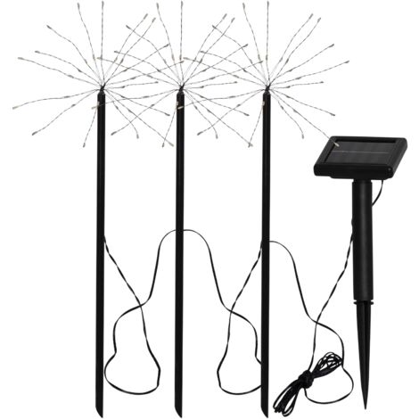 Tige solaire étoile Feu d'artifice noir 100x40cm (1/5)