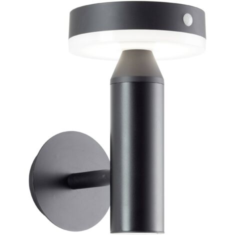 Applique d'extérieur LED brillante Magua Lampe d'extérieur LED avec solaire, 20 cm, 350 lm, 4000 K, métal, noir (1/5)