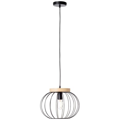 BRILLIANT Suspension Sorana 1 flamme noir / bois éclairage intérieur, suspensions  1x A60, E27, 40W, convient aux lampes normales (non incluses)  A ++  Bois issu de la foresterie durable (FSC) (1/4)