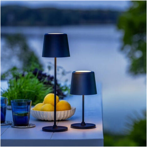 Brilliant lamp Kaami LED lampe de table d'extérieur 37cm métal noir mat/bambou noir 2 W LED intégrée (1/5)