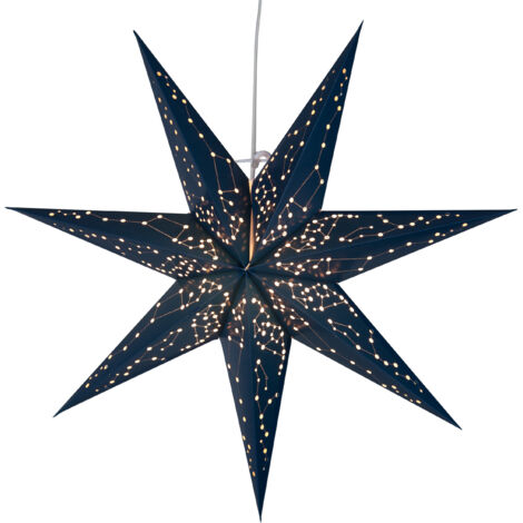 Star Trading Poinsettia Galaxy de Star Trading, étoile en papier 3D Noël en bleu, étoile décorative à suspendre avec câble, douille E14, Ø : 60 cm (1/5)