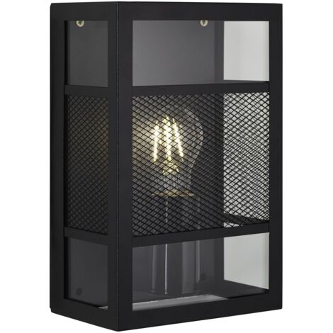 BRILLIANT lampe, applique murale d'extérieur Getta noire, métal / plastique, 1x A60, E27, 40W, lampes normales (non incluses), A ++ (1/5)