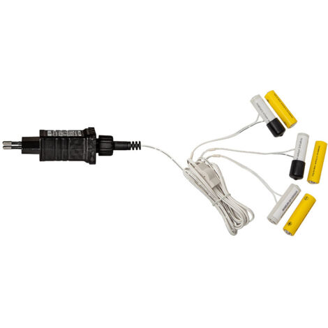 Éliminateur de piles « 2xAA », remplace 3 piles 2 AA, câble de 1,8 m, transformateur 3 V (1/3)