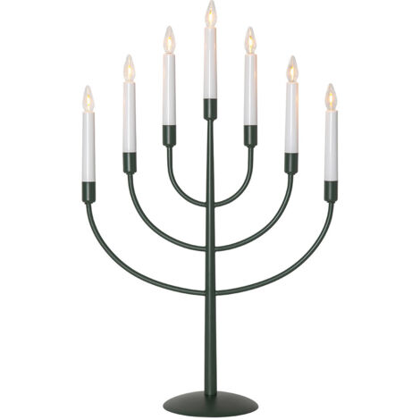 Star Trading Chandelier LED à sept branches 'Titus', métal, vert mat, H 59 cm (1/4)