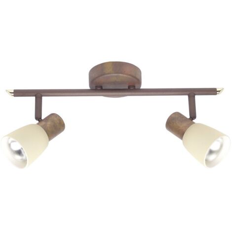 BRILLIANT lampe Luca spot tube 2 flg vieux cuivre / champagne 2x R50, E14, 40W, adapté aux lampes à réflecteur (non incluses) Échelle A ++ à E Têtes pivotantes (1/3)