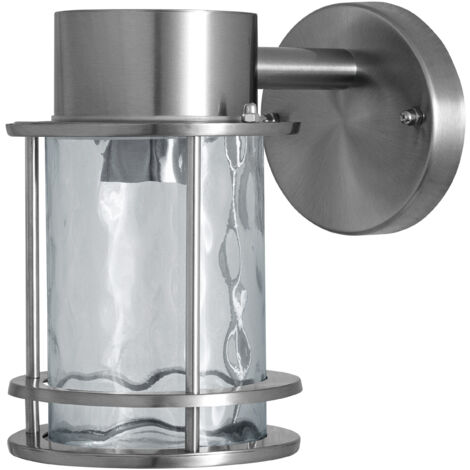 Applique extérieure E27 4058075206526 – Acier inoxydable brossé – Verre clair – IP44 – Compatible avec lampes Smart + LEDVANCE - A744852 (1/5)