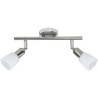 BRILLIANT lampe Sofia spot tube 2 lames fer / chrome / blanc 2x D45, E14, 40W, adapté aux lampes à suspension (non incluses) Échelle A ++ à E Têtes pivotantes