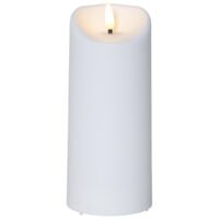 LED Kerze Outdoor Flamme 18x7,5cm weiß
