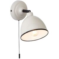 Brilliant – Applique murale LED gris taupe avec interrupteur à tirette – Tête pivotante – Adaptée aux lampes à suspension – Échelle énergétique A++ à E
