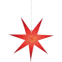 Star Trading Grande étoile en papier 'Dot', rouge, 7 branches, motif perforé, fonctionnement sur secteur, douille E14, Ø 70 cm
